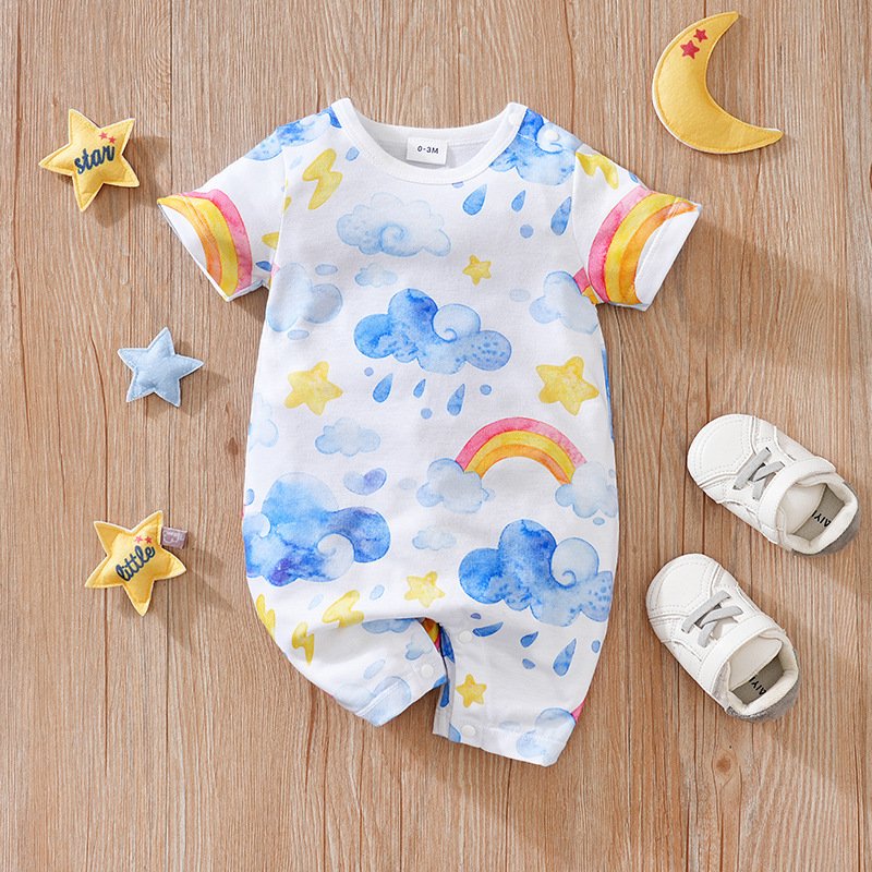 Short-Sleeve Baby Jumpsuit for Warm Weather - Comfy & Cute Baby Outfit