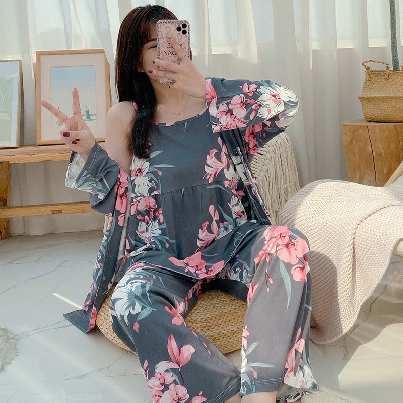 Three-Piece Homewear Pajamas for Women | Stylish & Comfortable Sleepwear Set