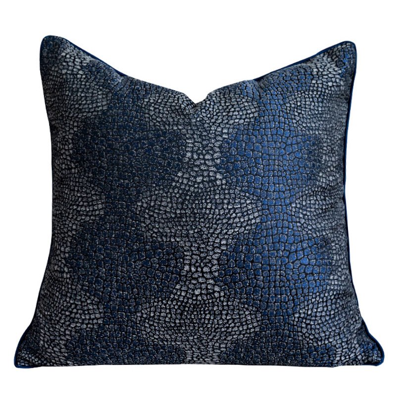 Denim Blue Modern Minimalist Sofa Pillow – Stylish Living Room Accent Cushion