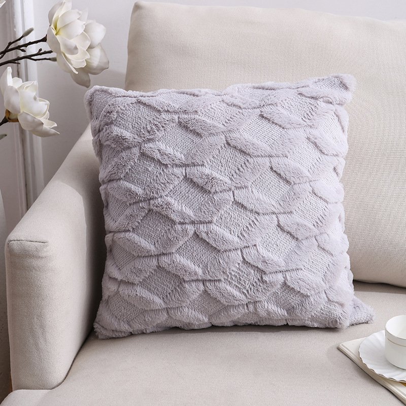 Cross-border Plush Pillow – Nordic Double-sided Plush Sofa & Office Cushion Cover