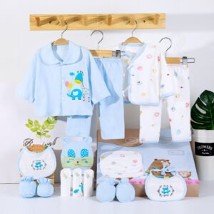 18-Piece Cotton Newborn Clothes Gift Box Set – Perfect Baby Shower Gift