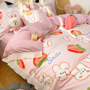 Gentle Wind Network Red Bedding Set of Four – Summer Countryside Style Bedding