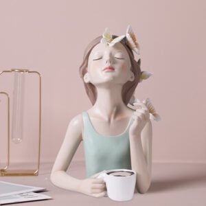 Bubble Girl Resin Ornaments – Nordic Creative Home Decor for Living Room & TV Cabinet, Newly Married & Girls Day Gifts