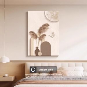Decorative Cream Style Abstract Line Character Mural – Modern Wall Art for Home Decor