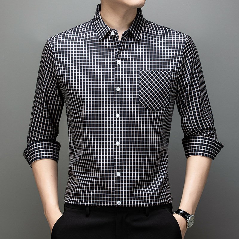 Long Sleeve Plaid Shirt for Men - Stylish and Comfortable Checkered Shirt