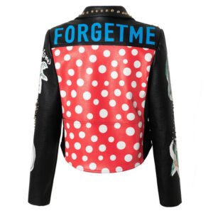 Leather Jacket | Fashion Personality Women's Print Rivet Short Jacket