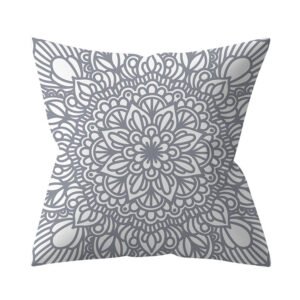 Gray Geometric Polyester Pillow Cover – Cross-border Hot Sale Silver Gray Sofa Cushion Cover