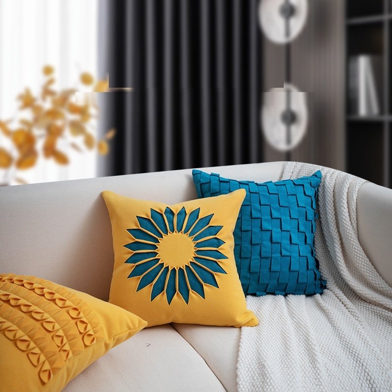 Modern Minimalist Sunflower Sofa Living Room Pillow – Hotel Bed Cushion Cover