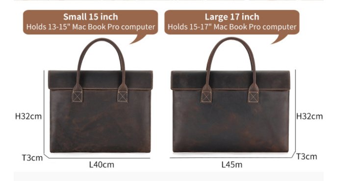 Genuine Cowhide Leather Men's Handbag - Thin & Portable, Stylish & Durable