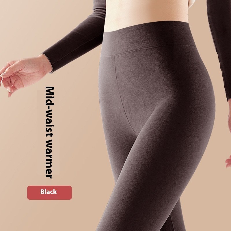 Solid Color High Waist Women's Thermal Pants – Warm & Comfortable