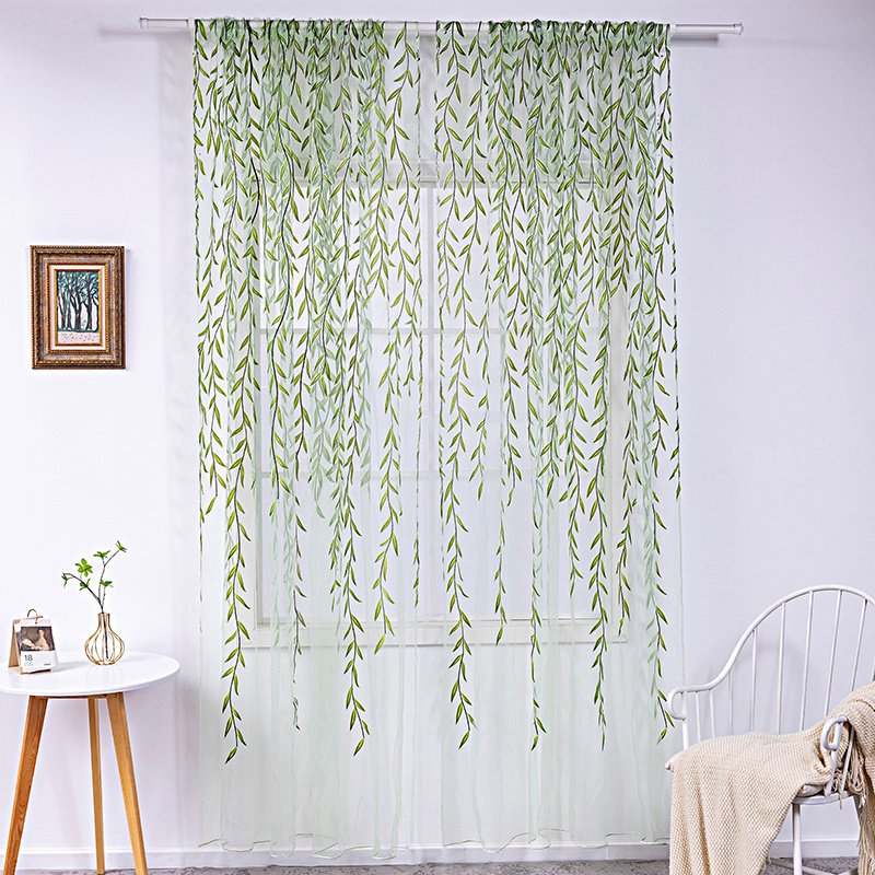 Inverted Willow Wicker Offset Printing Curtains – Stylish Window Screens for Living Room & Balcony