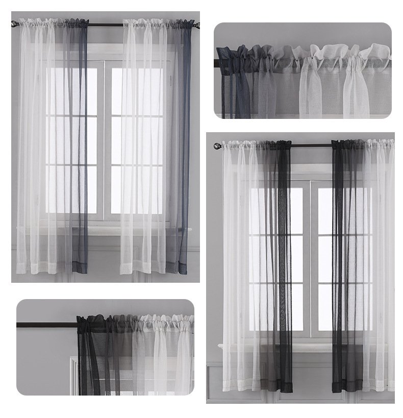 Left & Right Gradient Color Curtain – Finished Window Screen for Stylish Home Decor