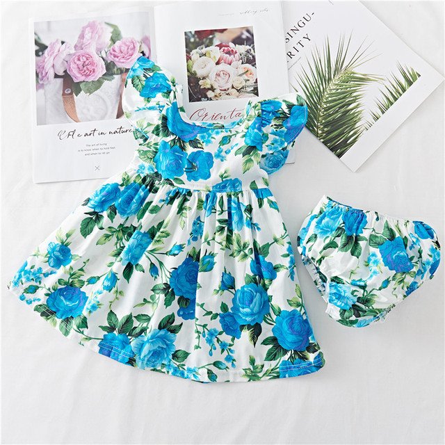 Cotton Baby Ruffled Floral Print Dress – Cute & Comfortable Dress for Baby Girls
