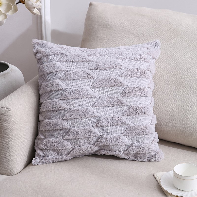 Cross-border Plush Pillow – Nordic Double-sided Plush Sofa & Office Cushion Cover