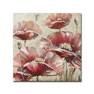 Frameless White Flower Wall Art – Elegant Oil Painting for Home Decor