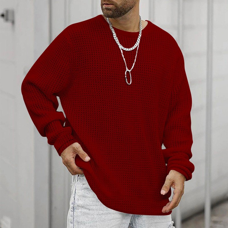 Long Sleeve Crew Neck Casual Men's Loose T-Shirt – Comfortable & Stylish