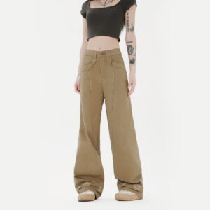 Women's Fashion Worn Workwear Casual Pants – Stylish & Comfortable Everyday Fit