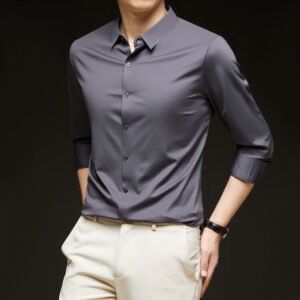 Business Formal Wear Autumn New Black Casual Shirt – Stylish & Professional