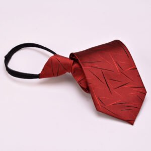 Men's Formal Wear Red Zipper Type Hand-Style Tie - Stylish & Convenient Necktie for Events