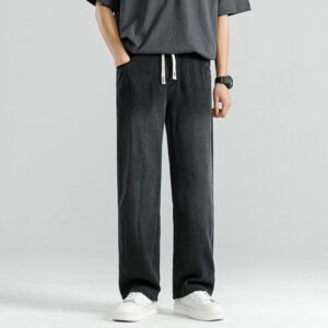 Men's Teen Trend All-Match Loose Drawstring Straight-Leg Pants – Stylish & Comfortable