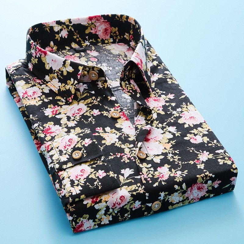 Long Sleeve Printed Casual Beach Outdoor Men's Shirt - Stylish & Comfortable Shirt for Every Adventure