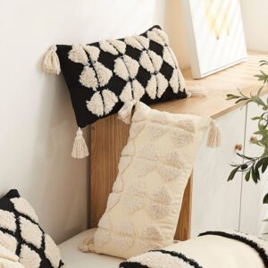 Ethnic Style Living Room Sofa Pillow Cases – Rectangular Back Cushion & Lumbar Support Pillow
