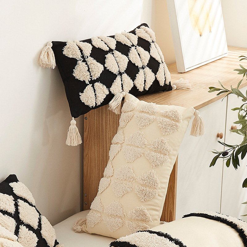Ethnic Style Living Room Sofa Pillow Cases – Rectangular Back Cushion & Lumbar Support Pillow