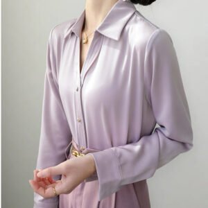 Long-Sleeved Purple French Top – Chic & Elegant Women’s Blouse