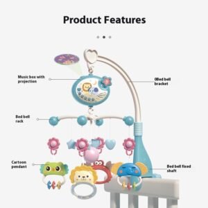 Baby Music Bed Bell Toy - Multifunctional Rotating Bedside Mobile for Nursery