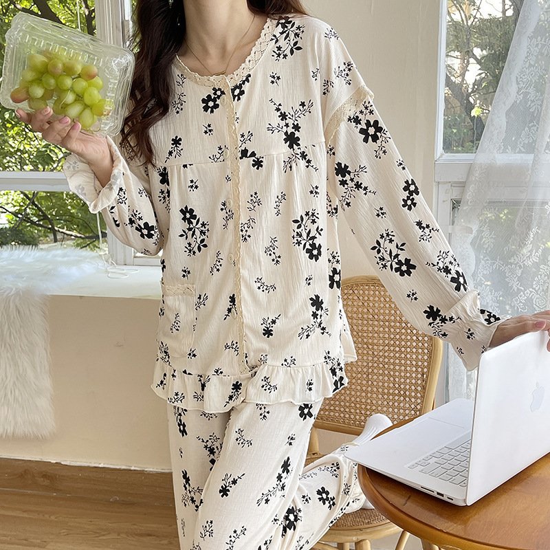 Women's Bubble Cotton Pajamas - Double Layer for Ultimate Comfort