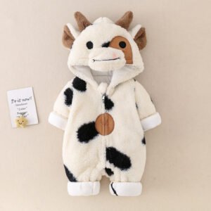 Winter Thickened Quilted Baby Jumpsuit – Warm & Cozy Infant Outerwear