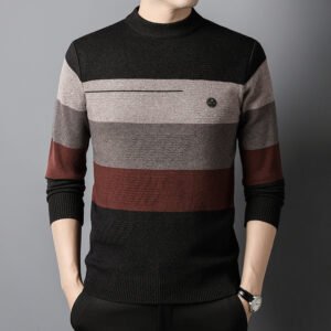 Men's Fashion Casual Round Neck Knitted Shirt – Comfortable and Stylish