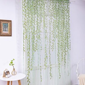 Inverted Willow Wicker Offset Printing Curtains – Stylish Window Screens for Living Room & Balcony