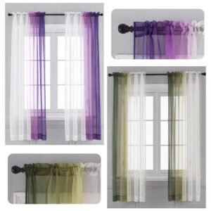 Left & Right Gradient Color Curtain – Finished Window Screen for Stylish Home Decor