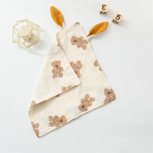Baby Rabbit Ears Towel – Cotton Cloth Hug Blanket for Sleep & Comfort