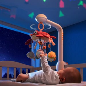 Baby Bed Bell Plush Toy with Projection - Soothing Crib Toy for Infants