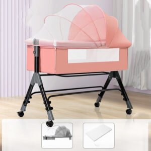 Baby Splicing Portable Multifunctional Mobile Folding Cradle Bed - Convenient Travel Baby Bed