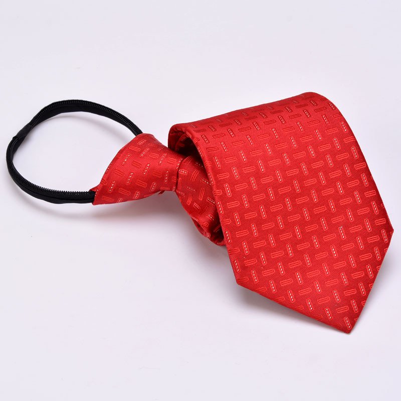 Men's Formal Wear Red Zipper Type Hand-Style Tie - Stylish & Convenient Necktie for Events