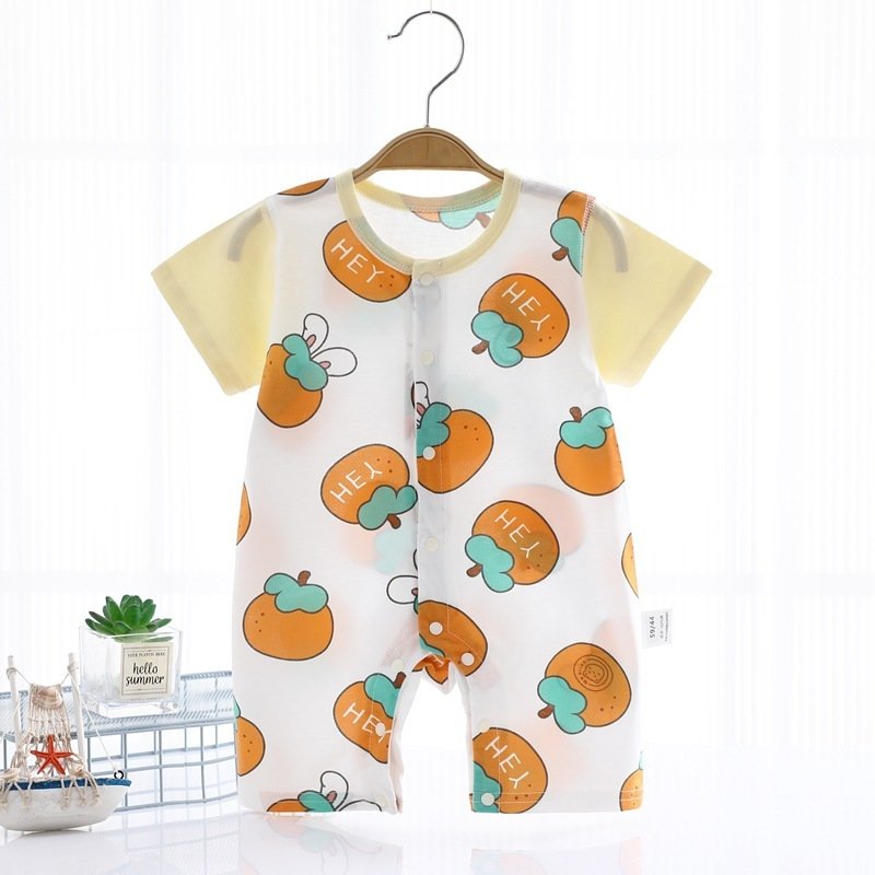 Baby One-Piece Summer Thin Jumpsuit – Short Sleeve Pure Cotton Outfit for Infants