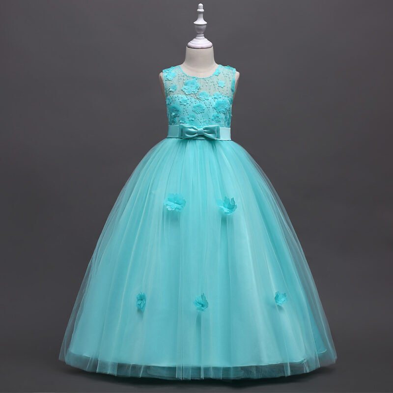 Mesh Girls Evening Gown Dress - Elegant Dress for Special Occasions
