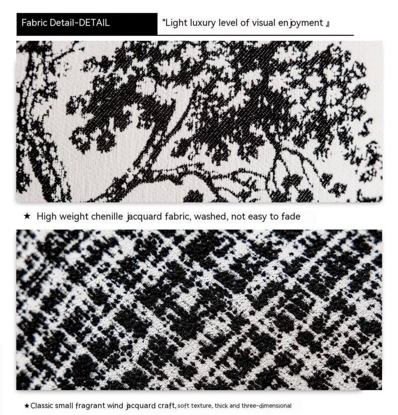French Classic Style Light Luxury Black and White Sofa Pillow Cases – Elegant Home Accent
