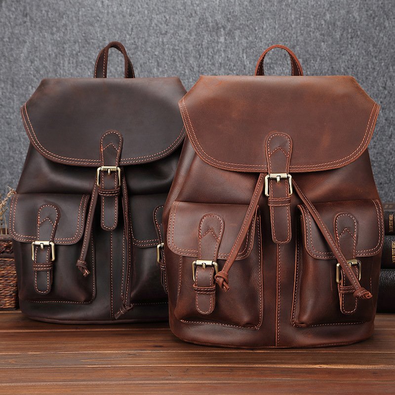 Men's Leather Large Capacity Leisure Travel Bag - Stylish & Durable