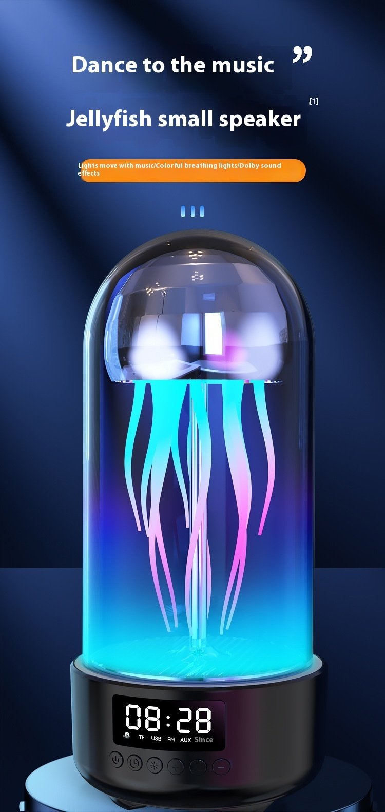 Smart Wireless Jellyfish Bluetooth Speaker – Colorful Breathing Light Octopus Portable Smart Decoration Gifts