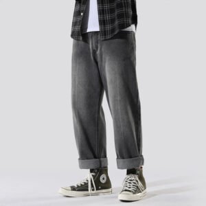 Dark Grey Men's Loose Jeans - Comfortable and Stylish Casual Denim Pants
