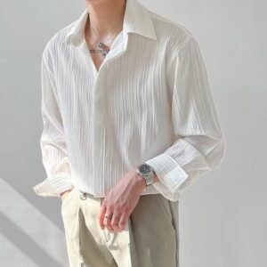 Men’s Long Sleeve Trendy Loose Shirt – Comfortable & Fashionable Casual Wear