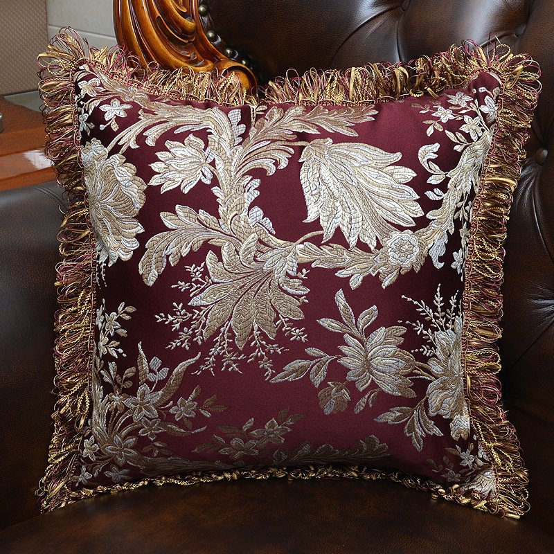 European Style Living Room Sofa Tassel Pillow Cover – Elegant Home Decor