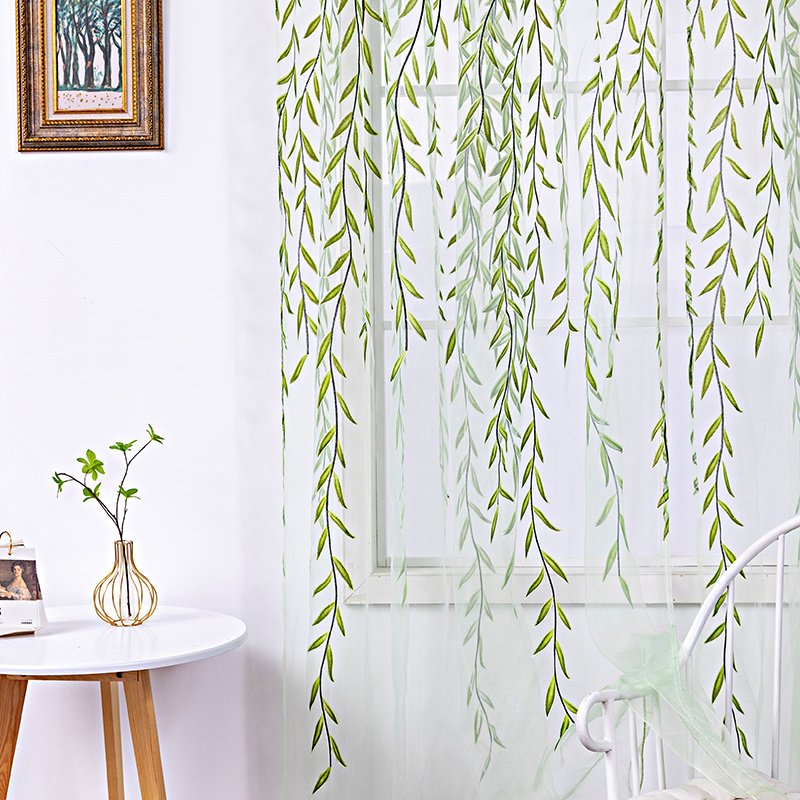 Inverted Willow Wicker Offset Printing Curtains – Stylish Window Screens for Living Room & Balcony