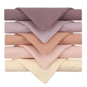 5-Piece Baby Towel Set – Plain Cotton Face Towels for Soft & Gentle Care l