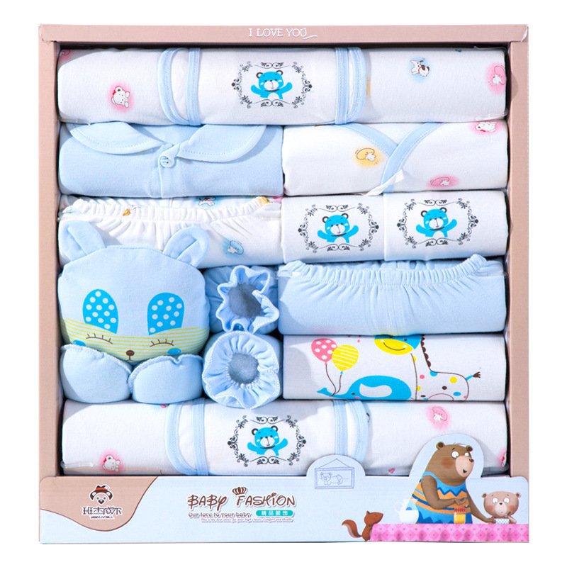 18-Piece Cotton Newborn Clothes Gift Box Set – Perfect Baby Shower Gift