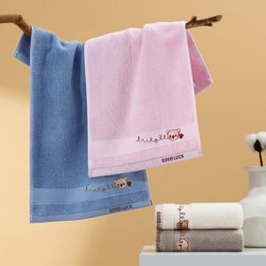 Pure Cotton Cartoon Kids' Towel – Soft & Absorbent Face Washing Towel for Home & Kindergarten